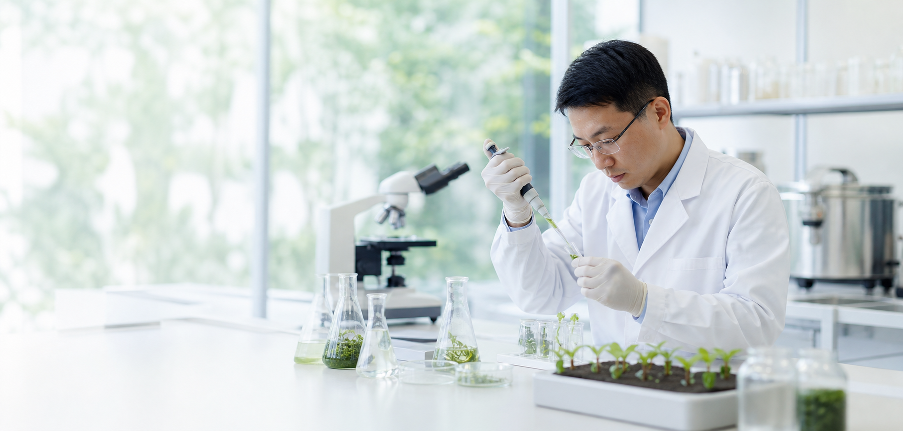 科研人员开展植物营养实验